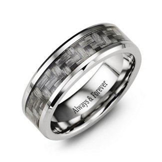 Men's Cobalt Ring with Carbon Fibre Inlay