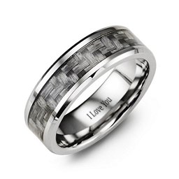 Men's Cobalt Ring with Carbon Fibre Inlay in Cobalt