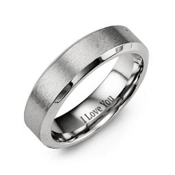 Men's Classic Brushed & Polished Cobalt Band