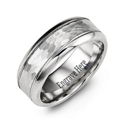 Men's Hammered Cobalt Ring