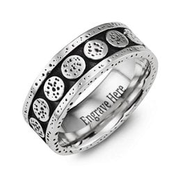 Men's Banded Circle Cobalt Ring