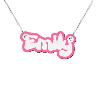 Kids Personalized 2 Colour Acrylic Name Necklace
