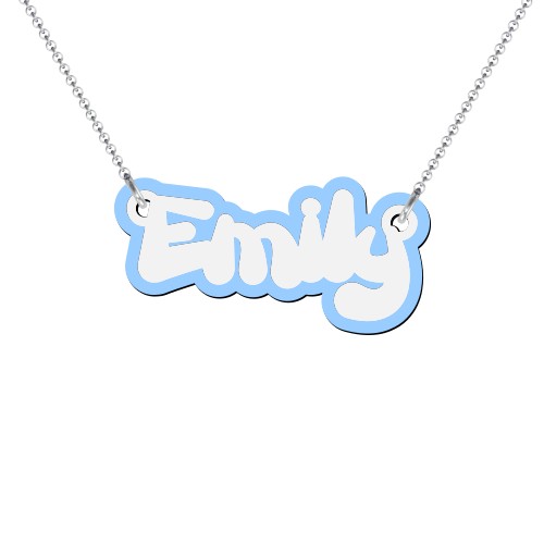 Kids Personalized 2 Colour Acrylic Name Necklace