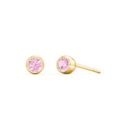 Kids Bezel Set Birthstone Stud Earrings
