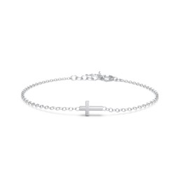 Kids and Baby Cross Charm Bracelet in 925 Sterling Silver