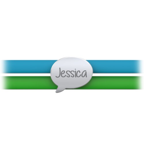 Engravable Speech Bubble Charm Silicone Bracelet Set – Double Style