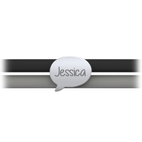 Engravable Speech Bubble Charm Silicone Bracelet Set – Double Style