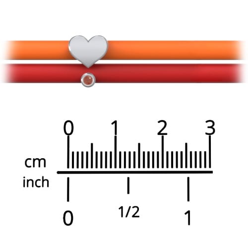 Engravable Heart and Birthstone Charm Silicone Bracelet Set - Double Style