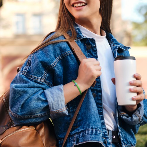 Personalized Heart Gemstone Charm Silicone Bracelet Set - Single Style