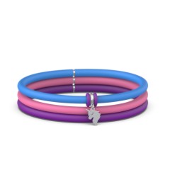 Personalized Unicorn Charm Silicone Bracelet Set - Single Style – Sterling Silver