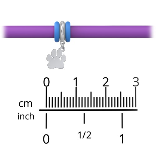 Personalized Paw Print Charm Silicone Bracelet Set - Single Style
