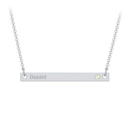 Kids Birthstone Name Bar Pendant