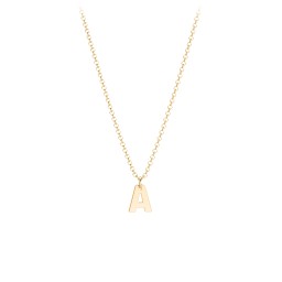 Kids Initial Necklace with 1 Letter in 10K Solid Yellow Gold