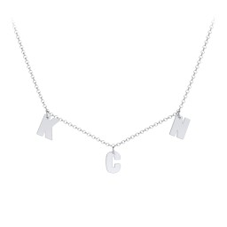 Kids Initial Necklace with 3 Letters in 925 Sterling Silver