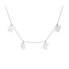 Kids Initial Necklace with 4 Letters – Sterling Silver
