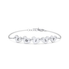 Kids and Baby Engravable 5 Hearts Bracelet – 10K Yellow Gold
