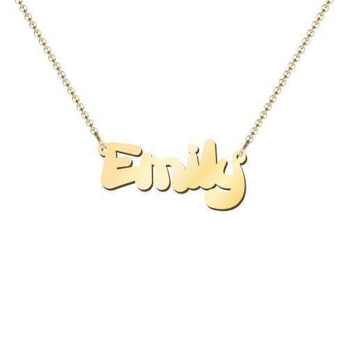 Kids Personalized Bubble Name Necklace – 18K Gold Plated Silver