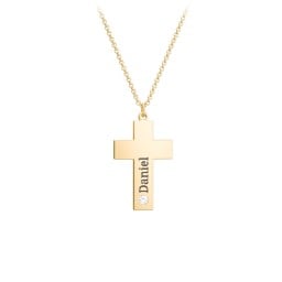 Kids Engravable Birthstone Cross Necklace