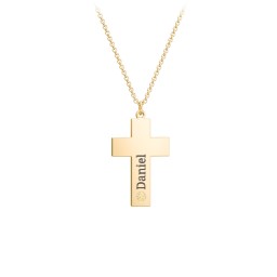 Kids Engravable Birthstone Cross Necklace