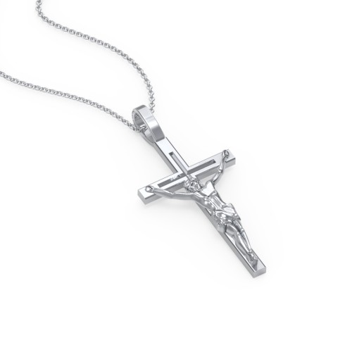 Kids Medium Crucifix Necklace – Sterling Silver