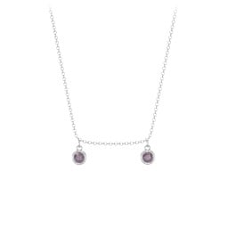 Kids Birthstone Charm Necklace with 2 Stones