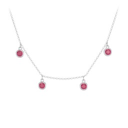 Kids Birthstone Charm Necklace with 4 Stones