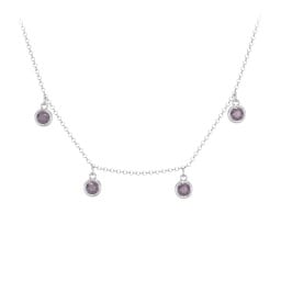 Kids Birthstone Charm Necklace with 4 Stones