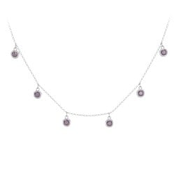 Kids Birthstone Charm Necklace with 6 Stones