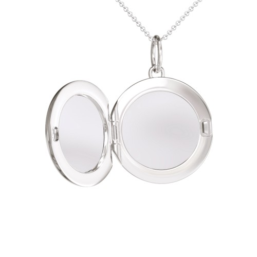 Kids Engravable Round Photo Locket with Cross Design – Sterling Silver