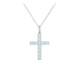 Kids Medium Gemstone Cross Pendant