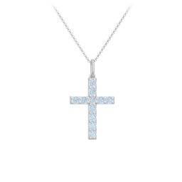 Kids Medium Gemstone Cross Pendant