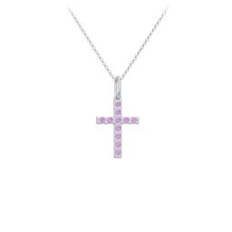 Kids Small Gemstone Cross Pendant