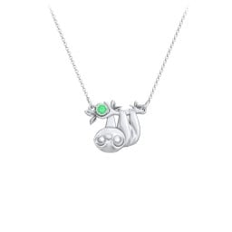 Kids Sloth Birthstone Critter Necklace