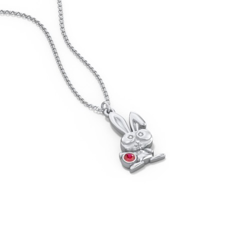 Kids Bunny Birthstone Critter Necklace