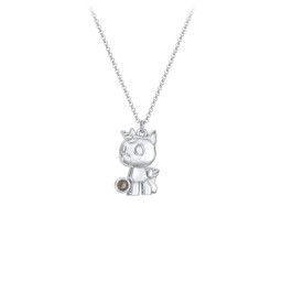 Baby Unicorn Birthstone Critter Necklace in 925 Sterling Silver with Smokey Quartz