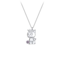 Baby Unicorn Birthstone Critter Necklace in 925 Sterling Silver with Alexandrite