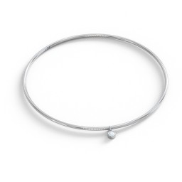 Classic Bangle with Gemstone Charm