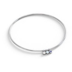 Classic Bangle with 3 Gemstone Charms