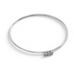 Classic Bangle with 3 Gemstone Charms