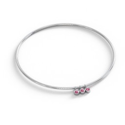 Classic Bangle with 3 Gemstone Charms