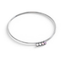 Classic Bangle with 4 Gemstone Charms