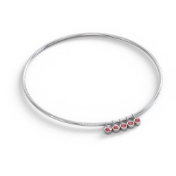 Classic Bangle with 5 Gemstone Charms