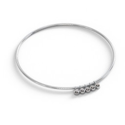 Classic Bangle with 5 Gemstone Charms
