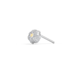 Ocean Collection Single Stud With Accent - Sea Urchin in 925 Sterling Silver with Citrine