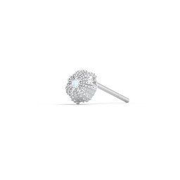 Ocean Collection Single Stud With Accent - Sea Urchin in 925 Sterling Silver with Blue Topaz