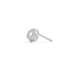 Ocean Collection Single Stud With Accent - Sea Urchin in 925 Sterling Silver with Cubic Zirconia