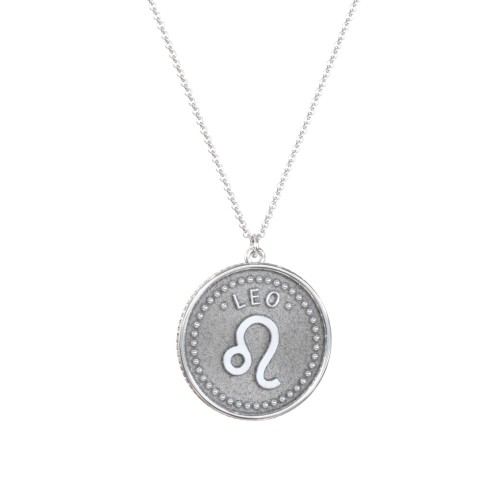 Leo Coin Charm Necklace – Sterling Silver