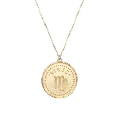 Virgo Coin Charm Necklace – 18K Gold Plated Silver