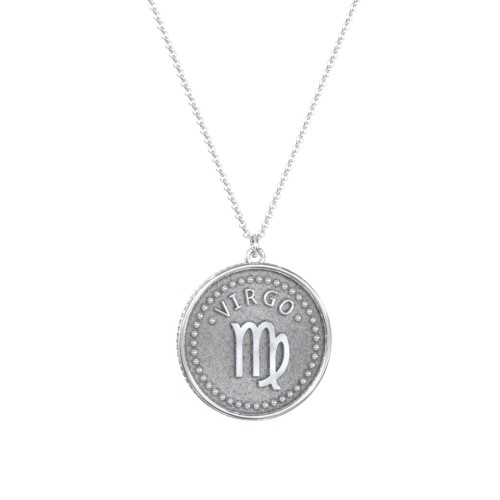 Virgo Coin Charm Necklace – Sterling Silver