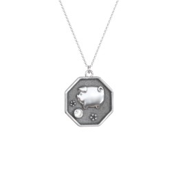 Year of the Pig Engravable Zodiac Medallion Necklace